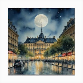 Love in the Parisian Air Paris at Night Canvas Print