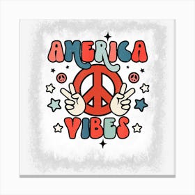 Trending Bleached Retro America Vibes Patriotic 4th Of Canvas Print