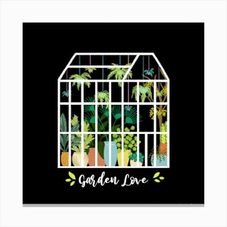 Greenhouse Love Garden Square Canvas Print