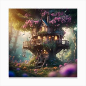 Mystical Tree House Canvas Print