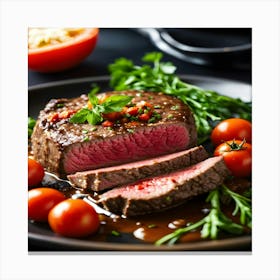 Steak On A Plate Canvas Print