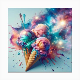 Ice Cream Cones In Space Canvas Print