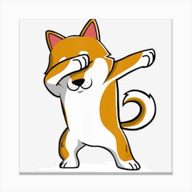 Shiba Inu Cute Dabbing Funny Dab Dance Gif Canvas Print