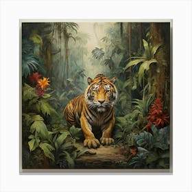 Tiger In The Jungle Canvas Print