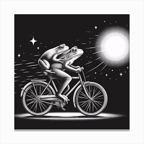 Frogs On A Bike 2 Canvas Print