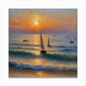 Sunset sailing Canvas Print