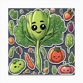 Legumes As A Background Sticker 2d Cute Fantasy Dreamy Vector Illustration 2d Flat Centered (6) Canvas Print