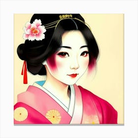 Reflections of Japan: The Geisha’s Poise and Grace Canvas Print