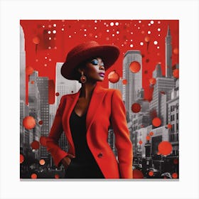 Woman In Red Canvas Print