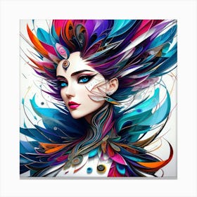 Aquarela Oil Paint Girl (52) Canvas Print