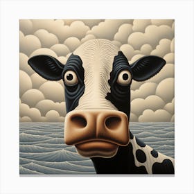 Portrait Of The Cow Canvas Print