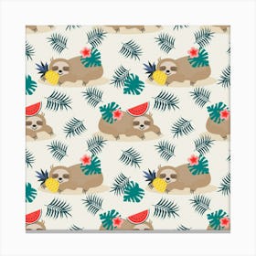 Tropical Sloth Canvas Print