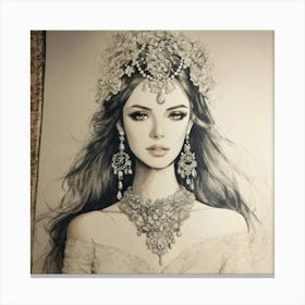 Beautiful Woman In Jewelry Canvas Print