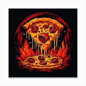 Pizza On Fire 1 Canvas Print