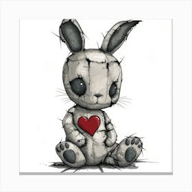 Bunny With Heart Canvas Print