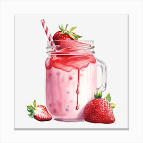 Strawberry Milkshake 21 Canvas Print