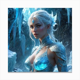 Frost Glowing ICE Girl 8 Canvas Print