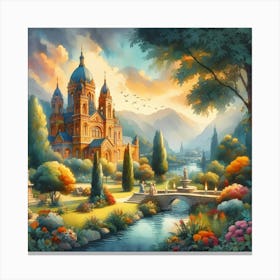 Church In The Countryside Canvas Print