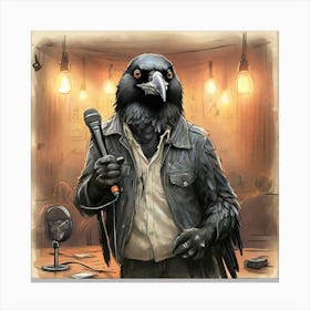 Crow In A Bar Canvas Print