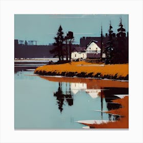 'House By The Lake' 1 Canvas Print