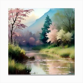 River In Bloom Canvas Print