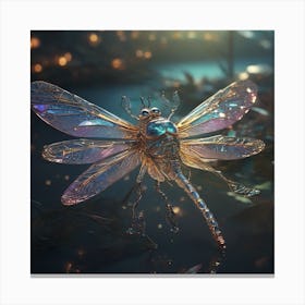 Dragonfly made of glass Canvas Print