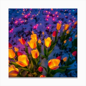 Tulips In The Snow 9 Canvas Print