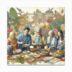 Travel and Cook with a Family of Content Creators: Learn How to Make Exotic Dishes from Different Lands Canvas Print
