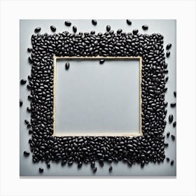 Frame Created From Black Beans On Edges And Nothing In Middle Haze Ultra Detailed Film Photograph (2) Canvas Print