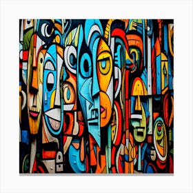 Beautiful cubism graffiti Canvas Print