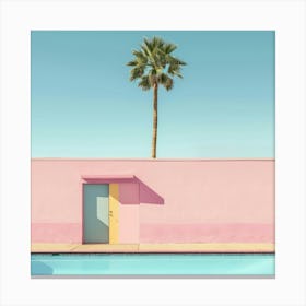 Pink House In Palm Springs Canvas Print