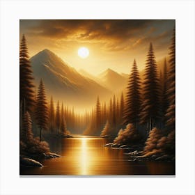 Sunset In The Mountains 153 Canvas Print