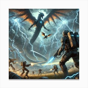 A Tense Battle Scene From Episode 7 Of Ignis Lupo Converted Canvas Print