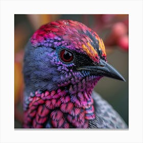 Bird With A Colorful Head Canvas Print