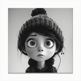 Little Girl With Big Eyes Canvas Print