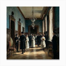 Victorian Splendor Émile Vernon S Elegant Hallway In A Bustling Mansion (3) Canvas Print