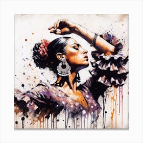 Watercolor Flamenco Dancer #1 Canvas Print
