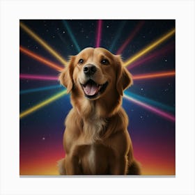 Golden Retriever In Space Canvas Print