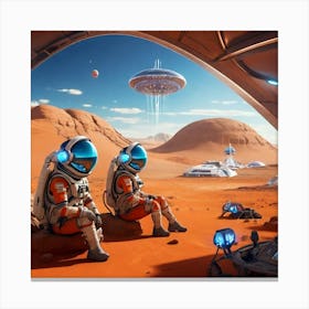 Aliens On Mars Canvas Print