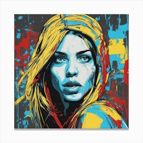 Andy Getty, Pt X, In The Style Of Lowbrow Art, Technopunk, Vibrant Graffiti Art, Stark And Unfiltere (1) Canvas Print