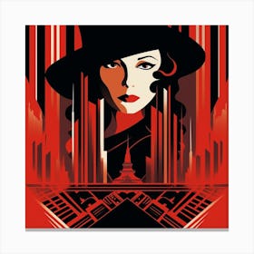 Art Deco inspired femme fatale Canvas Print
