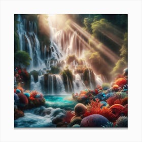 Waterfall In The Sea Canvas Print