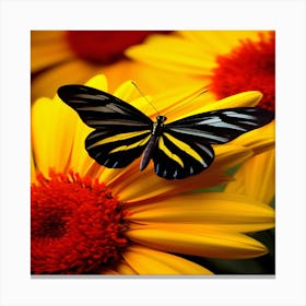 Butterfly On A Flower,Beautiful butterfly in nature 1 Canvas Print