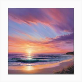 Sunset On The Beach Canvas Print