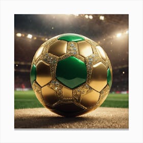 Gilded Meadow Soccer Ball Canvas Print