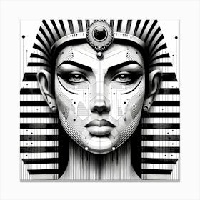 Cleopatra Head - Abstract Line Art Illustration 78 Canvas Print