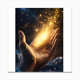 Hand Reaching For A Star Canvas Print