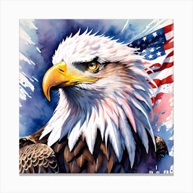 American Eagle with US Flag Canvas Print