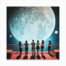 Moon And The Stars 15 Canvas Print