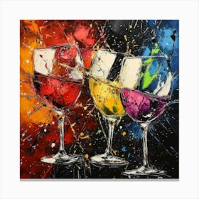 Three Wine Glasses Art 2 Canvas Print